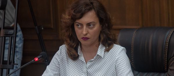 Лена Назарян во время обсуждения по избирательному кодексу в Парламенте (5 июля 2018). Еревaн Лена Назарян во время обсуждения по избирательному кодексу в Парламенте (5 июля 2018). Еревaн - Sputnik Армения