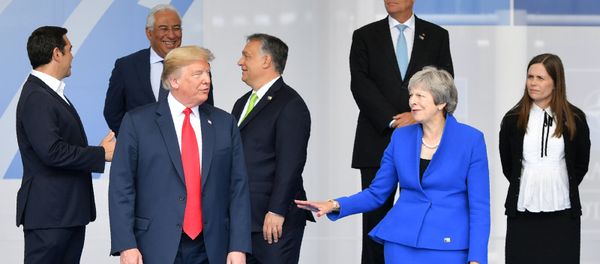 Президент США Дональд Трамп во время церемонии открытия саммита НАТО (11 июля 2018). Брюссель - Sputnik Армения