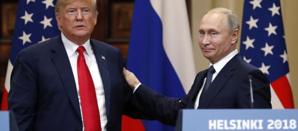 Совместная пресс-конференция президентов России и США Владимира Путина и Дональда Трампа (16 июля 2018). Хельсинки Совместная пресс-конференция президентов России и США Владимира Путина и Дональда Трампа (16 июля 2018). Хельсинки - Sputnik Армения
