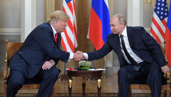 Встреча Президентов России и США Владимира Путина и Дональда Трампа в президентском дворце (16 июля 2018). Хельсинки - Sputnik Армения
