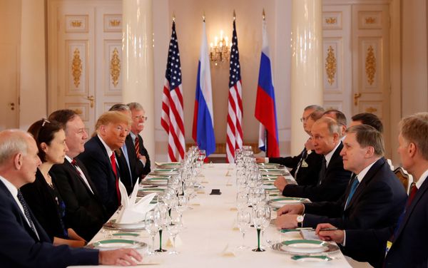 Встреча Президентов России и США Владимира Путина и Дональда Трампа в президентском дворце (16 июля 2018). Хельсинки - Sputnik Армения