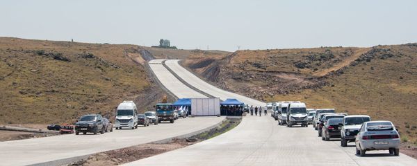 Презентация строительных работ автотрассы Север-Юг (18 июля 2018). Арагацотн - Sputnik Армения
