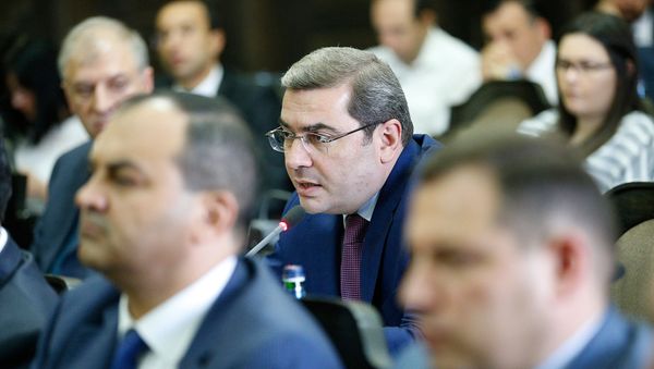 Председатель КГД Давид Ананян на заседании правительства Армении (2 августа 2018). Еревaн - Sputnik Армения