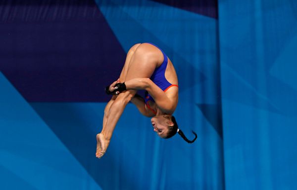 Чемпионат Европы по водным видам спорта 2018. Прыжки в воду. Финал женской вышки 10 метров. Селин Мария Ван Дуйн, Нидерланды (8 августа 2018) Эдинбург - Sputnik Армения