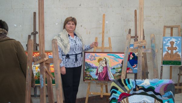 Выставка, посвященная пропавшим без вести в ходе Карабахского конфликта. Аида Погосян из Арарата, супруга пропавшего без вести Владимира Погосяна - Sputnik Армения