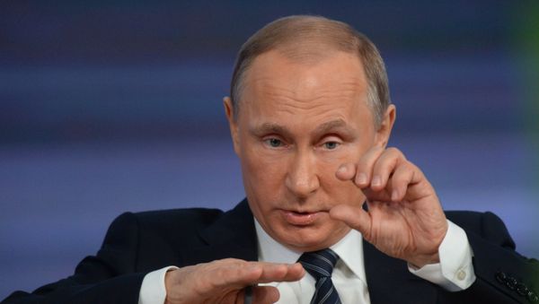 Одиннадцатая ежегодная большая пресс-конференция президента России Владимира Путина - Sputnik Армения