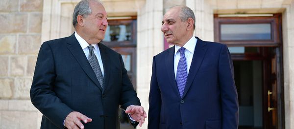 Встреча президентов Армении и Карабаха Армена Саркисяна и Бако Саакяна (2 сентября 2018). Степанакерт - Sputnik Արմենիա