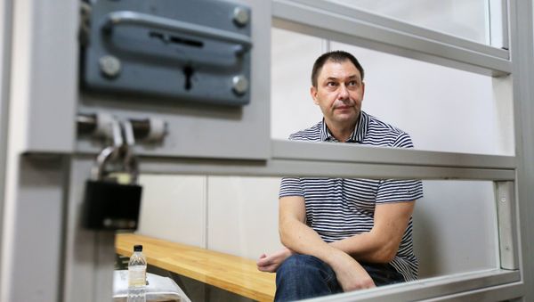Руководитель портала РИА Новости Украина Кирилл Вышинский в зале апелляционного суда Херсонской области (6 августа 2018). Украина - Sputnik Արմենիա