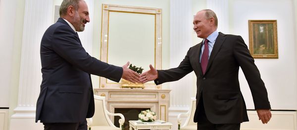 Встреча премьер-министра Армении Никола Пашиняна и президента России Владимира Путина (8 срнтября 2018). Москвa - Sputnik Армения