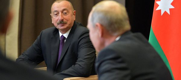 Переговоры президентов России и Азербайджана Владимира Путина и Ильхама Алиева (1 сентября 2018). Сочи Переговоры президентов России и Азербайджана Владимира Путина и Ильхама Алиева (1 сентября 2018). Сочи - Sputnik Армения