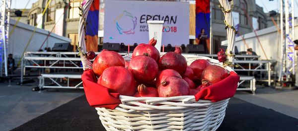 Корзина с гранатами в городке Франкофонии - Sputnik Արմենիա