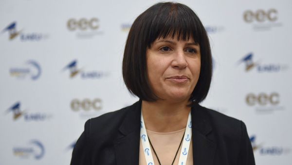 Член Коллегии (Министр) Евразийской экономической комиссии Карине Минасян на международном форуме Евразийская неделя (23 октября 2018). Еревaн - Sputnik Армения