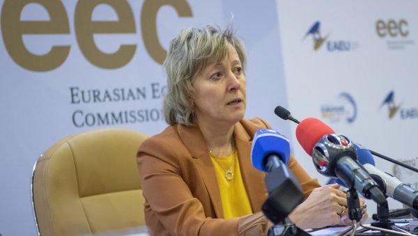 Член Коллегии (Министр) по торговле Евразийской экономической комиссии Вероника Никишина на международном форуме Евразийская неделя (23 октября 2018). Еревaн - Sputnik Армения