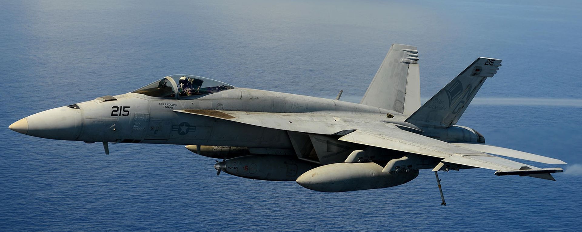 Американский палубный истребитель-бомбардировщик и штурмовик F/A-18 Super Hornet - Sputnik Армения, 1920, 10.11.2021