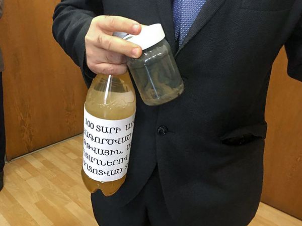 Բնապահպանները նախարարի պաշտոնակատարին ջուր ու տիղմ նվիրեցին. լուսանկարներ  - Sputnik Արմենիա