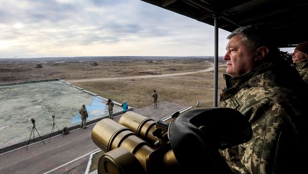 Президент Украины Петр Порошенко в Центре подготовки Десантно-штурмовых войск Вооруженных Сил Украины (21 ноября 2018). Житомирская область - Sputnik Армения