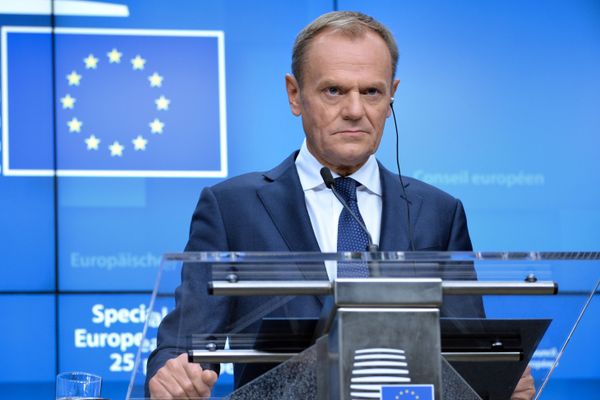 Председатель Европейского совета Дональд Туск на пресс-конференции по итогам внеочередного саммита ЕС (25 ноября 2018). Брюссель Председатель Европейского совета Дональд Туск на пресс-конференции по итогам внеочередного саммита ЕС (25 ноября 2018). Брюссель - Sputnik Армения