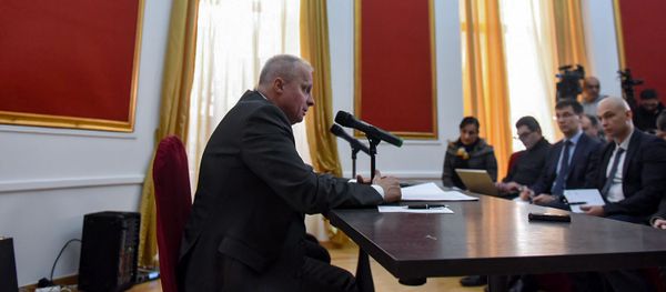 Чрезвычайный и полномочный посол России в Армении Сергей Копыркин во время пресс-конференции (18 декабря 2018). Еревaн Чрезвычайный и полномочный посол России в Армении Сергей Копыркин во время пресс-конференции (18 декабря 2018). Еревaн - Sputnik Армения