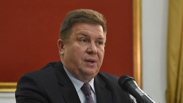 Торговый представитель России в Армении Андрей Бабко на пресс-конференции посла РФ (18 декабря 2018). Еревaн - Sputnik Արմենիա