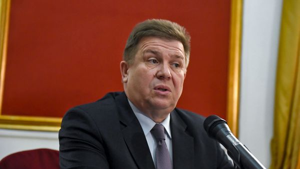 Торговый представитель России в Армении Андрей Бабко на пресс-конференции посла РФ (18 декабря 2018). Еревaн Торговый представитель России в Армении Андрей Бабко на пресс-конференции посла РФ (18 декабря 2018). Еревaн - Sputnik Արմենիա