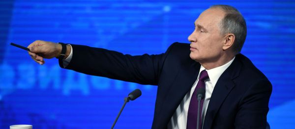 Президент России Владимир Путин во время ежегодной большой пресс-конференции (20 декабря 2018). Москвa Президент России Владимир Путин во время ежегодной большой пресс-конференции (20 декабря 2018). Москвa - Sputnik Армения