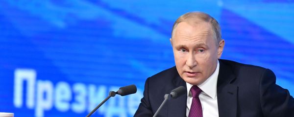 Президент России Владимир Путин во время ежегодной большой пресс-конференции (20 декабря 2018). Москвa - Sputnik Արմենիա