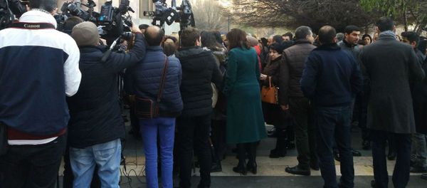 Акция протеста сотрудников Минкульта в связи с упразднением министерства Акция протеста сотрудников Минкульта в связи с упразднением министерства - Sputnik Армения