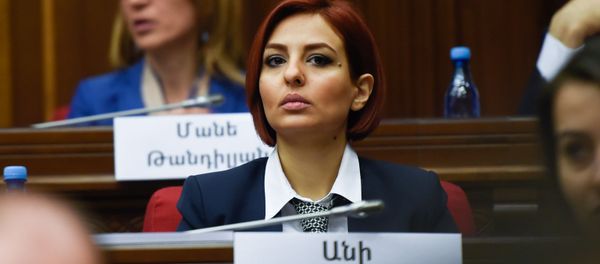 Депутат от фракции Просвещенная Армения Ани Самсонян на заседании парламента Армении (15 января 2019). Еревaн - Sputnik Արմենիա