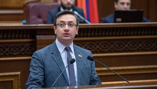 Выступление секретаря фракции Просвещенная Армения Георгия Горгисяна на заседании Парламента (18 января 2019). Еревaн - Sputnik Армения