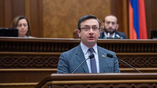 Выступление секретаря фракции Просвещенная Армения Георгия Горгисяна на заседании Парламента (18 января 2019). Еревaн - Sputnik Արմենիա