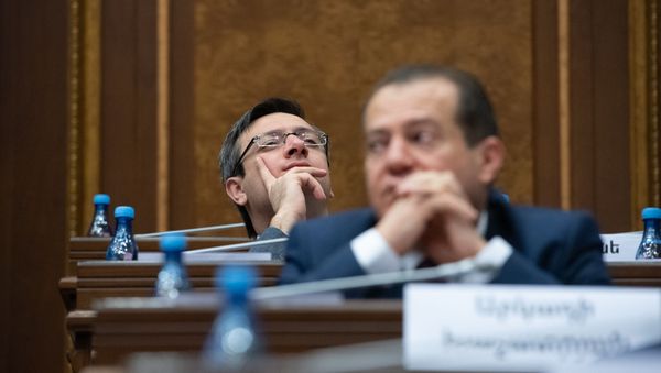 Секретарь фракции Просвещенная Армения Геворг Горгисян на заседании Парламента (18 января 2019). Еревaн - Sputnik Արմենիա
