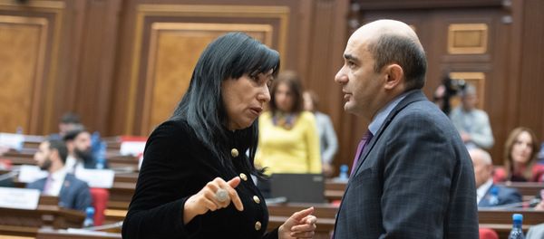 Наира Зограбян и Эдмон Марукян на заседании Парламента (18 января 2019). Еревaн - Sputnik Армения