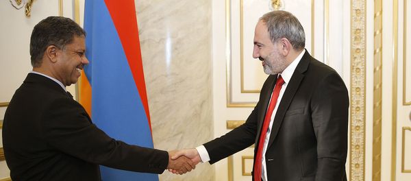 Никол Пашинян провел прощальную встречу с послом ОАЭ в Армении Джасемом Мухаммадом Аль Касими (18 января 2019). Еревaн - Sputnik Արմենիա