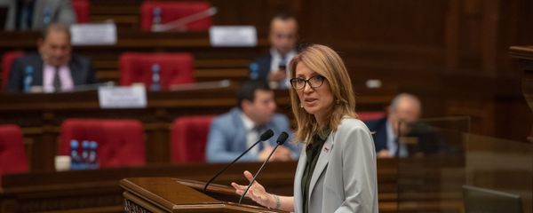 Депутат от фракции Просвещенная Армения Мане Тандилян на заседании Парламента (18 января 2019). Еревaн Депутат от фракции Просвещенная Армения Мане Тандилян на заседании Парламента (18 января 2019). Еревaн - Sputnik Армения