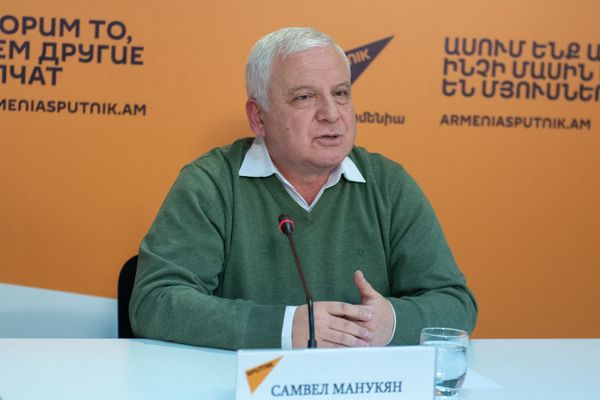Самвел Манукян во время видеомоста Начало нового политического цикла в Армении: ожидания армянского общества от новой власти (22 января 2019). Еревaн - Sputnik Армения
