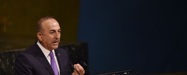 Глава МИД Турции Мевлют Чавушоглу на 72-м заседании высокого уровня по вопросам миростроительства и поддержания мира в Центральных учреждениях ООН (24 апреля 2018). Нью-Йорк - Sputnik Արմենիա