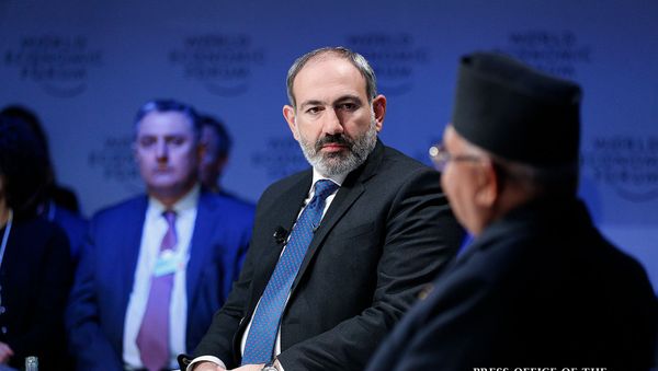 Премьер-министр Армении Никол Пашинян принял участие на тематическом обсуждении Формировка будущего демократии (23 января 2019). Давос - Sputnik Армения