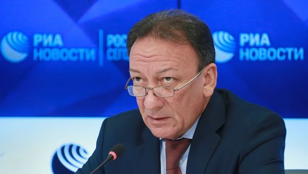 Президент Российского зернового союза Аркадий Злочевский во время видеомоста Москва-Ереван по теме анализа рынка зерна в России (29 января 2019). Москвa - Sputnik Армения