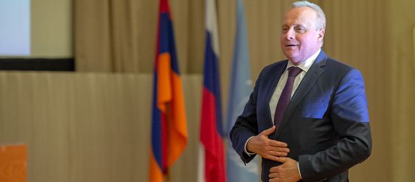 Посол РФ в РА Сергей Копыркин во время семинара О деятельности Российской Федерации в сфере содействия международному развитию (30 января 2019). Еревaн - Sputnik Արմենիա