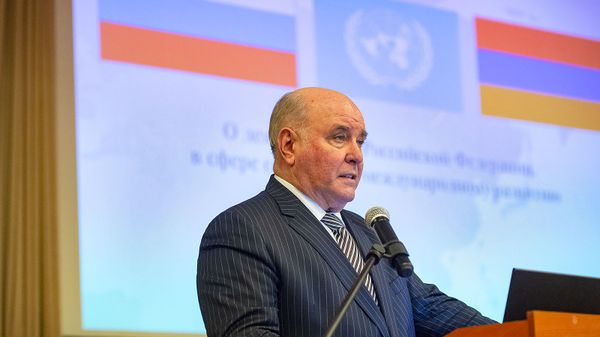 Григорий Карасин во время семинара О деятельности Российской Федерации в сфере содействия международному развитию (30 января 2019). Еревaн - Sputnik Армения
