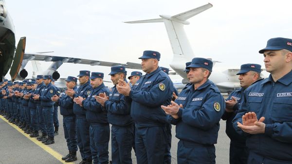 Армянский гуманитарный контингент отправился в Сирию (8 февраля 2019). Еревaн - Sputnik Армения