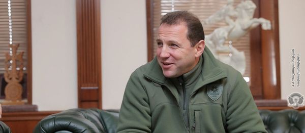 Министр обороны Армении Давид Тоноян на встрече с спецпредставителем ЕС по Южному Кавказу и кризису в Грузии Тойво Клааром (11 февраля 2019). Еревaн - Sputnik Армения