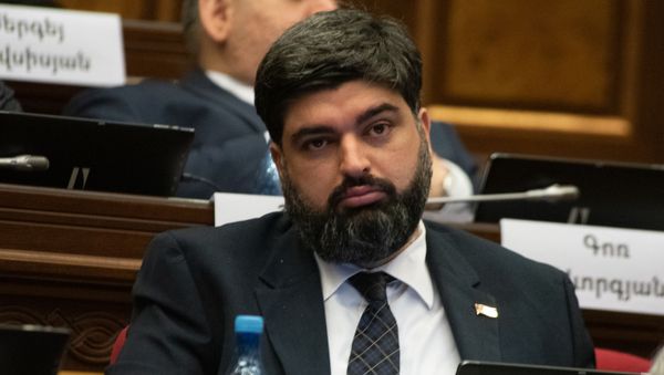 Депутат от фракции Мой Шаг Микаел Золян на внеочередном заседании парламента Армении (12 февраля 2019). Еревaн - Sputnik Արմենիա