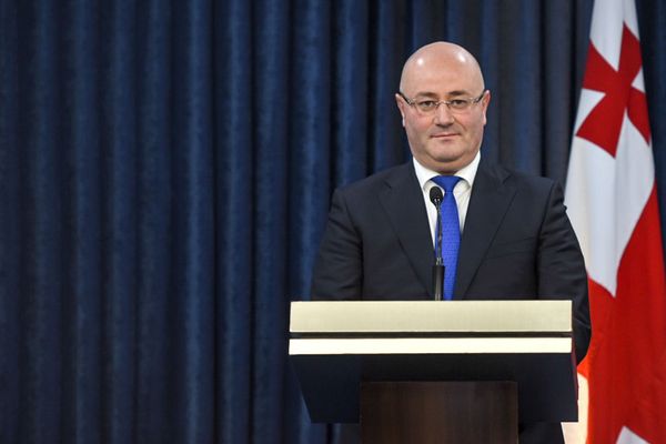 Министр обороны Грузии Леван Изория на совместном брифинге с Давидом Тонояном (21 февраля 2019). Еревaн Министр обороны Грузии Леван Изория на совместном брифинге с Давидом Тонояном (21 февраля 2019). Еревaн - Sputnik Армения