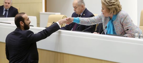 Спикер Национального Собрания Армении Арарат Мирзоян на заседании Софета Федерации России (27 февраля 2019). Москва - Sputnik Армения