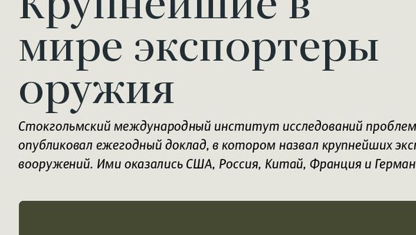 Крупнейшие в мире экспортеры оружия - Sputnik Армения