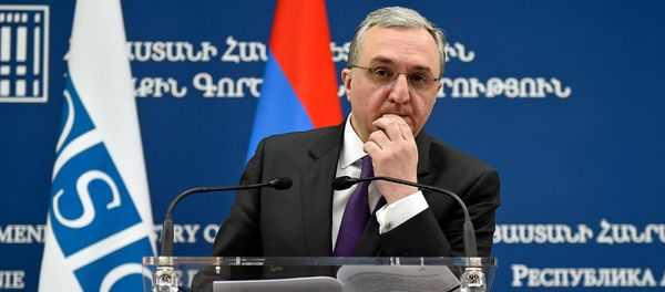 Министр иностранных дел Армении Зограб Мнацаканян на совместной пресс-конференция с действующим главов ОБСЕ Мирославом Лайчаком (13 марта 2019). Еревaн - Sputnik Արմենիա