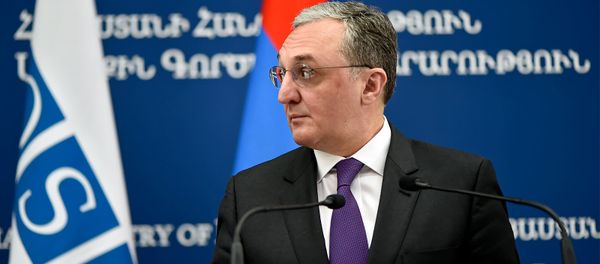 Министр иностранных дел Армении Зограб Мнацаканян на совместной пресс-конференция с действующим главов ОБСЕ Мирославом Лайчаком (13 марта 2019). Еревaн - Sputnik Արմենիա