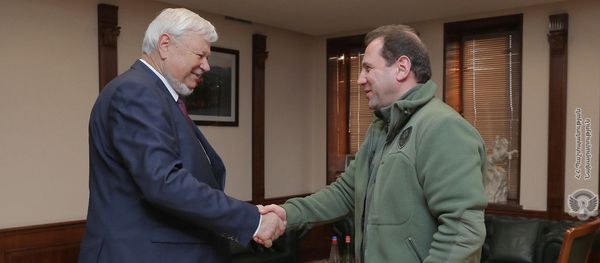Министр обороны Армении Давид Тоноян принял личного представителя действующего председателя ОБСЕ посла Анджея Каспршика Министр обороны Армении Давид Тоноян принял личного представителя действующего председателя ОБСЕ посла Анджея Каспршика - Sputnik Արմենիա