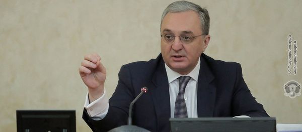 Министр иностранных дел Зограб Мнацаканян во время оперативных сборов командного состава ВС Армении (25 марта 2019). Еревaн - Sputnik Армения